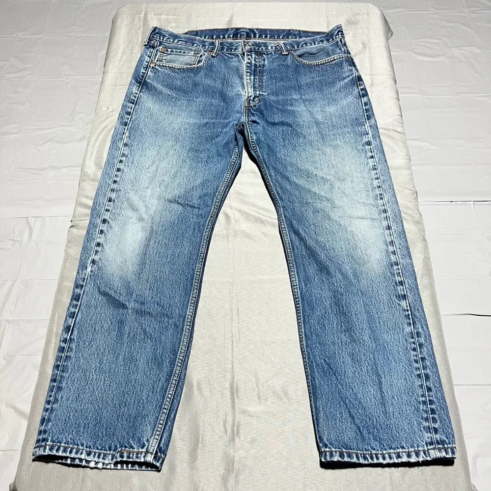 Levis 505 Regular Fit Mens Jeans 40x30 Medium Wash Blue Straight Leg 00505-0216